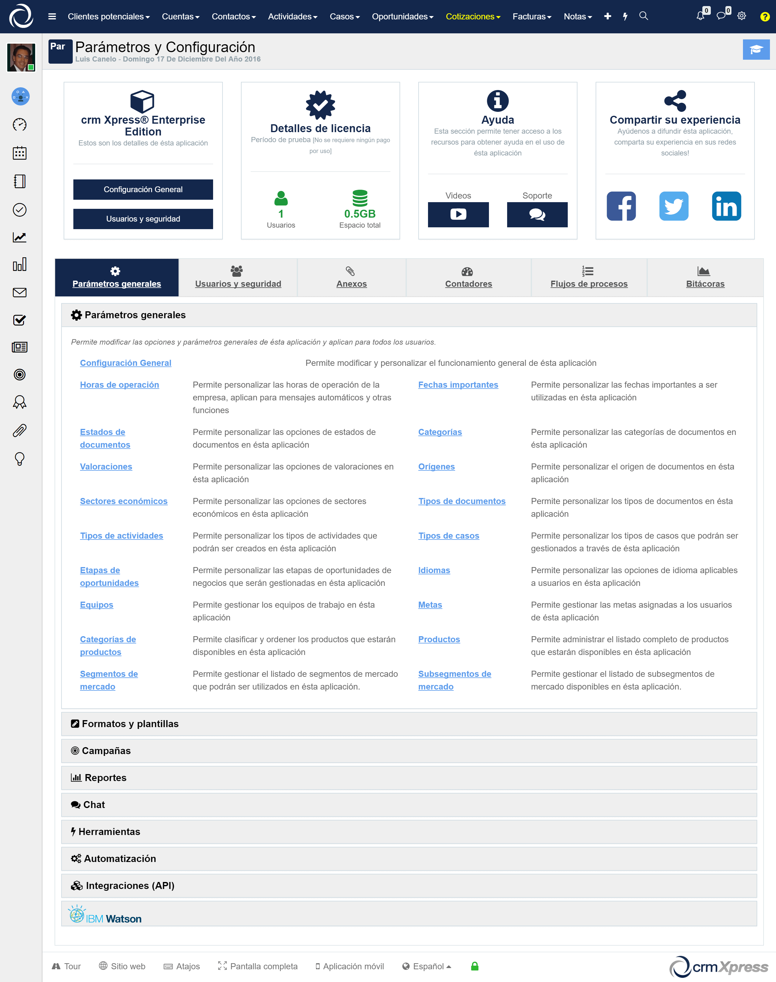 Administración centralizada